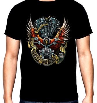 Harley Davidson, eagle and motorbike, men's  t-shirt, 100% cotton, S to 5XL